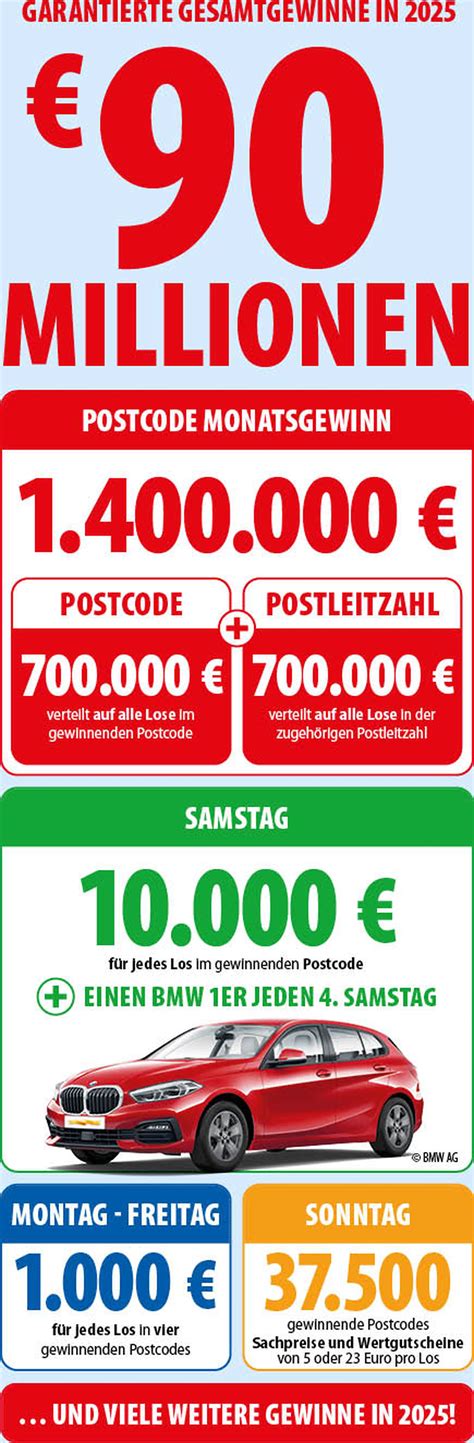 postleitzahl lotterie gewinnchancen|Preise & Geldgewinne im Überblick .